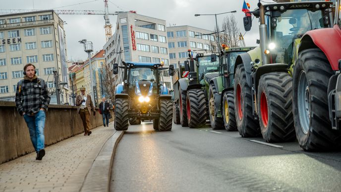 Protesty zemědělců v Praze