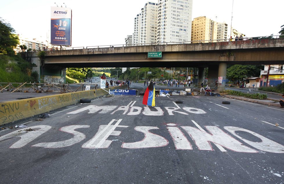 Protesty v hlavním  městě Caracas