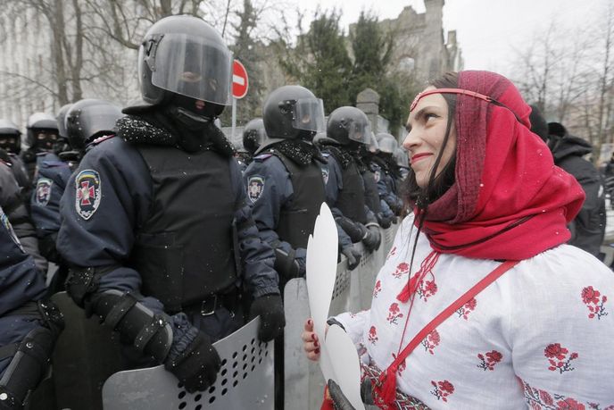 Protivládní demonstrace na Ukrajině