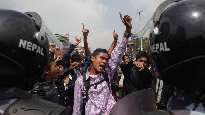 Protivládní demonstrace v Káthmándú