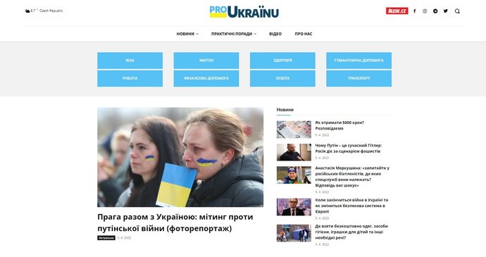 Pomáháme lidem prchajícím před válkou: Blesk spustil web ProUkrainu.cz s informacemi v ukrajinštině