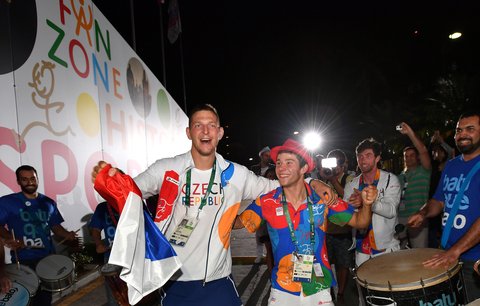Olympijští medailisté Jiří Prskavec a Lukáš Krpálek na olympiádě 2014 v Riu