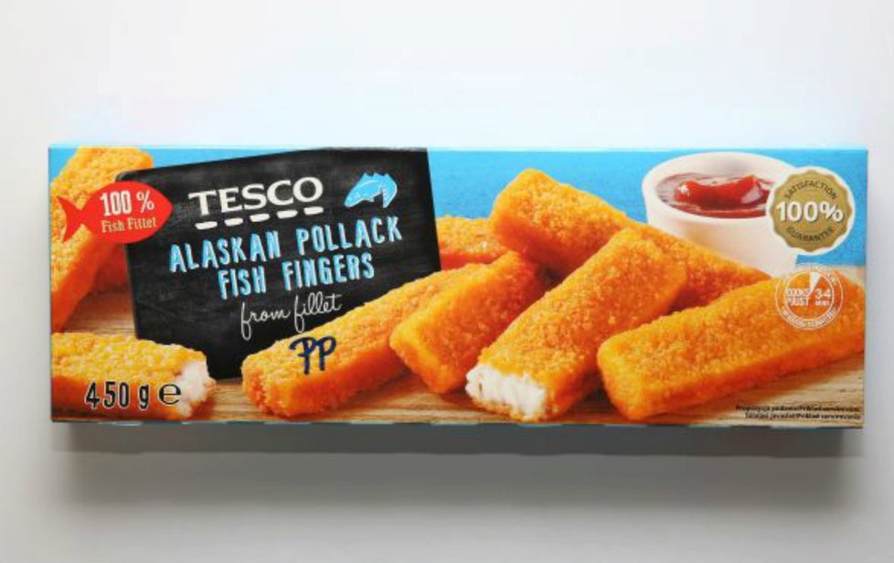 Křupavé: Tesco Alaskan Pollack fish fingers