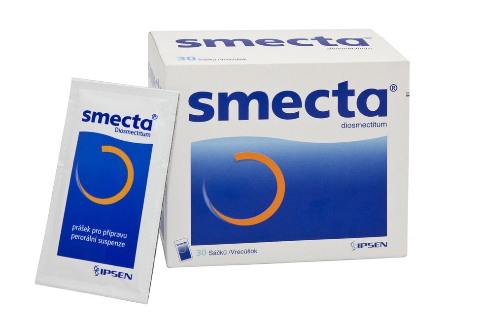 Smecta je přírodní čištěný jíl s vysokou vazebnou kapacitou. 30 sáčků pořídíte v lékárnách od 262 kč.