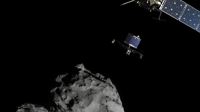 Průzkumný vesmírný modul Philae se vydal na povrch komety