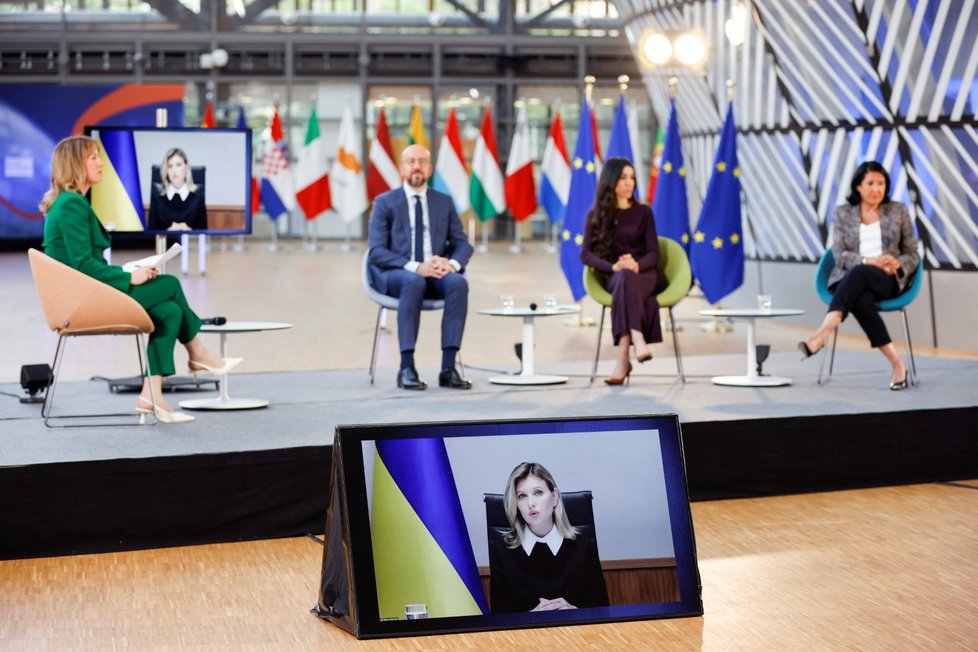 První dáma Ukrajiny na videokonferenci Ženy v konfliktech