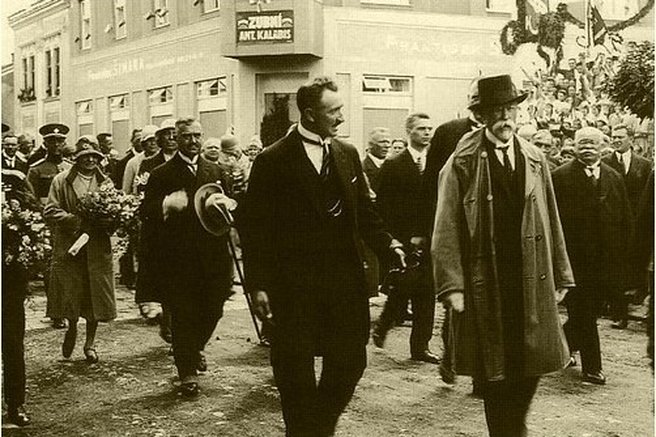 Starosta Josef Sousedík provází presidenta Masaryka