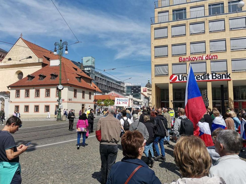 Demonstrace na prvního máje v Praze: Pochod za mír (1.5.2023)
