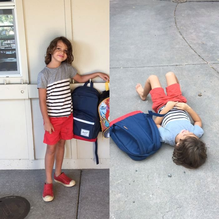 Před a po: škola dokáže pořádně vyčerpat!