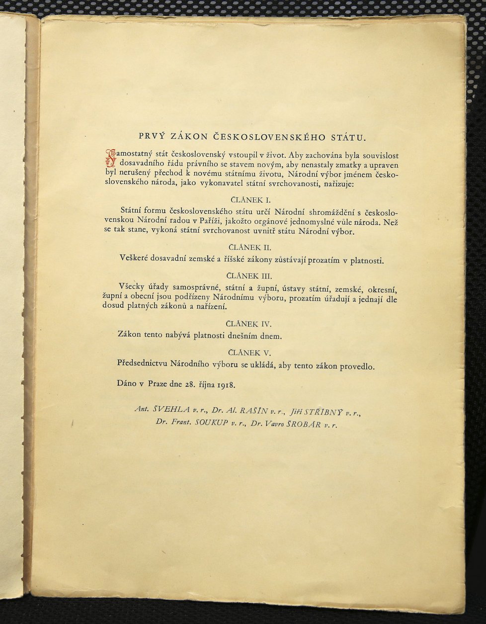 Příští rok to bude 100 let, co byl po konci první světové války vyhlášen samostatný československý stát.