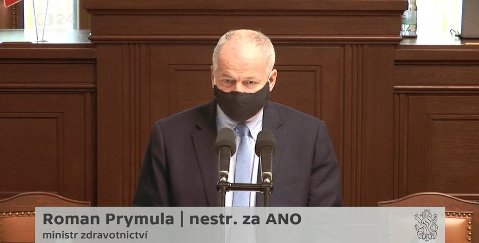 Ministr zdravotnictví Roman Prymula (za ANO) ve Sněmovně promluvil o aktuální koronavirové situaci. (20. 10. 2020)