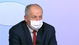 Končící ministr zdravotnictví Roman Prymula (za ANO) v pořadu Otázky Václava Moravce (25. 10. 2020)