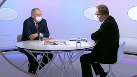 Končící ministr zdravotnictví Roman Prymula (za ANO) v pořadu Otázky Václava Moravce (25. 10. 2020)