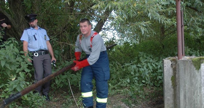 Lidé vylovili z vody igelitový pytel, kde byla hlava pejska a krávy