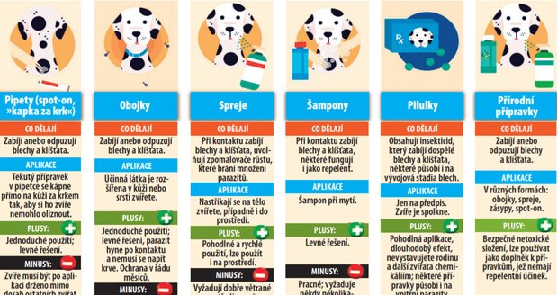 Zabít, nebo odpudit? Přípravky proti blechám a klíšťatům umí obojí.