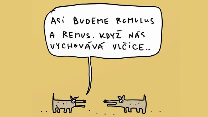 Romulus a Remus - ilustrační kresba