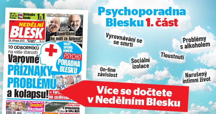 Psychoporadna Blesku v Nedělním Blesku