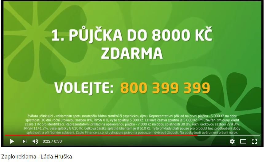 Od příštího roku by mohla z televizních obrazovek, z rozhlasového vysílání, z novin a časopisů i z internetu nebo z plakátů zmizet propagace bankovních a nebankovních půjček. Restrikce by se podle novely nevztahovala jen na publikace v obchodních prostorách bank a nebankovních finančních společností, které informují o nabízených finančních produktech.