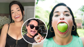 Influencerka Samantha Ramsdellová s obří pusou.