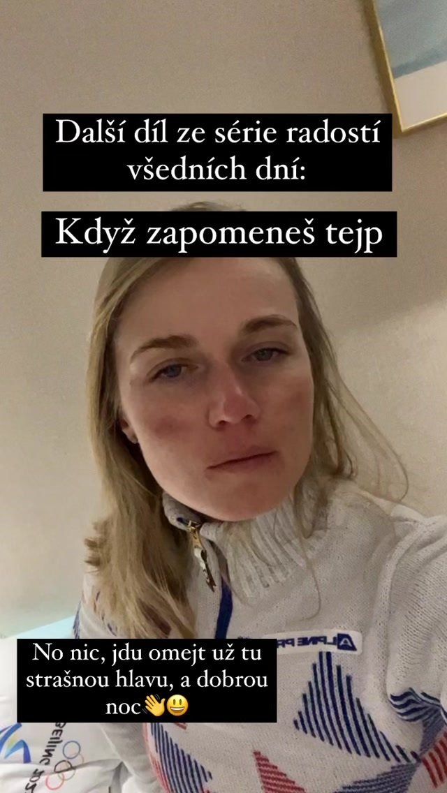 Evě Puskarčíkové se mráz krutě podepsal na obličeji.