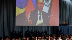 Prezident Putin k summitu BRICS promluvil jen na dálku (23. 8. 2023).