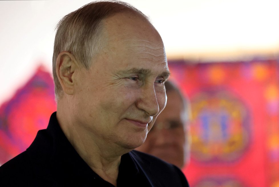 Vladimir Putin na návštěvě Dagestánu (28. 6. 2023).