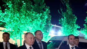 Vladimir Putin v Dagestánu (28. 6. 2023).