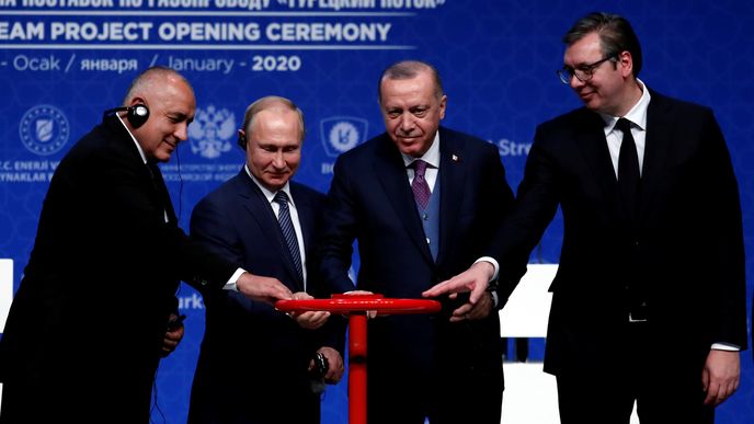 Prezidenti Ruska a Turecka Vladimir Putin a Recep Tayyip Erdogan