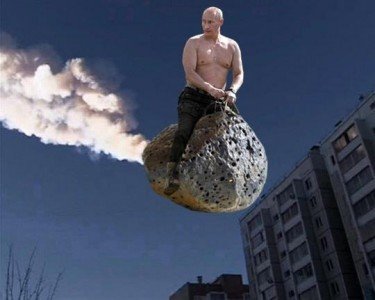 Kovboj Putin si osedlal dokonce i meteorit
