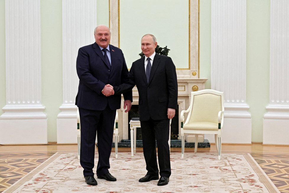 Alexandr Lukašenko v Moskvě navštívil Vladimira Putina (5. 4. 2023).
