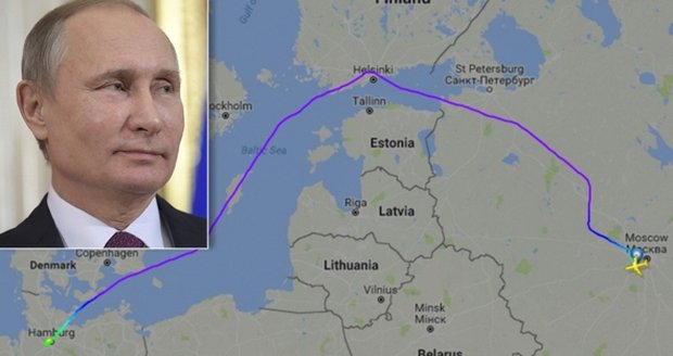 Putin si cestu do Hamburku hodně protáhl. Bál se letět přes Polsko a Pobaltí?