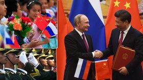 Ruský prezident Vladimir Putin, jeho protějšek Si Ťin-pching a ovace při návštěvě Číny