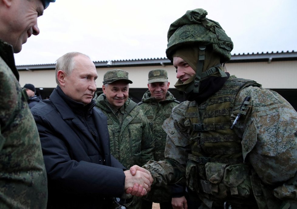 Putin na výcviku rezervistů v Rjazani (20. 10. 2022).