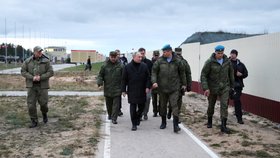 Putin na výcviku rezervistů v Rjazani (20. 10. 2022)