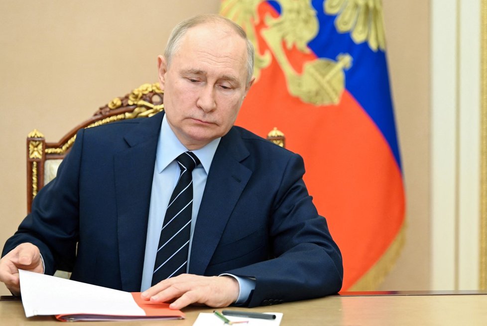 Putin schůzuje s ruskou Radou bezpečnosti (14. 7. 2023).