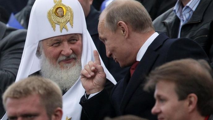Putin s patriarchou pravoslavné církve Kirillem. 