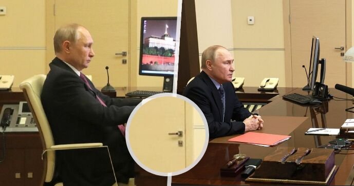 Putinovy pracovny se liší v detailech, například poloze kliky.