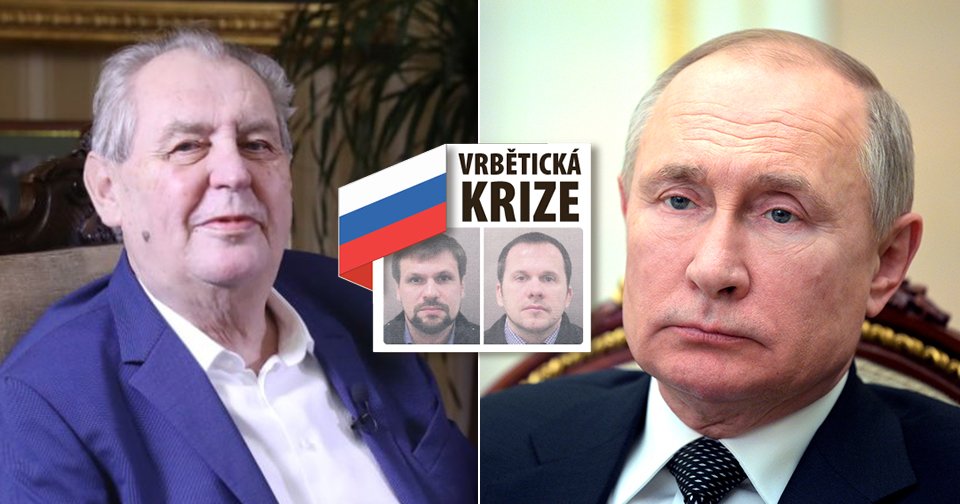 Prezidenti Česka a Ruska k vrbětické krizi: Zleva Miloš Zeman a Vladimir Putin