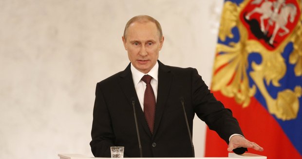 Vladimir Putin při svém projevu