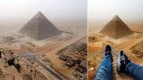 Pohled pro bohy: Mladík vylezl na vrchol nejvyšší egyptské pyramidy a nafotil úžasné snímky