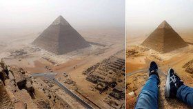 Německý turista zachytil na vrcholu pyramidy dechberoucí snímky.