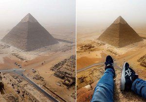 Německý turista zachytil na vrcholu pyramidy dechberoucí snímky.