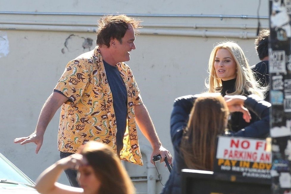 Quentin Tarantino s Margot Robbie natáčí film Once Upon a Time in Hollywood.