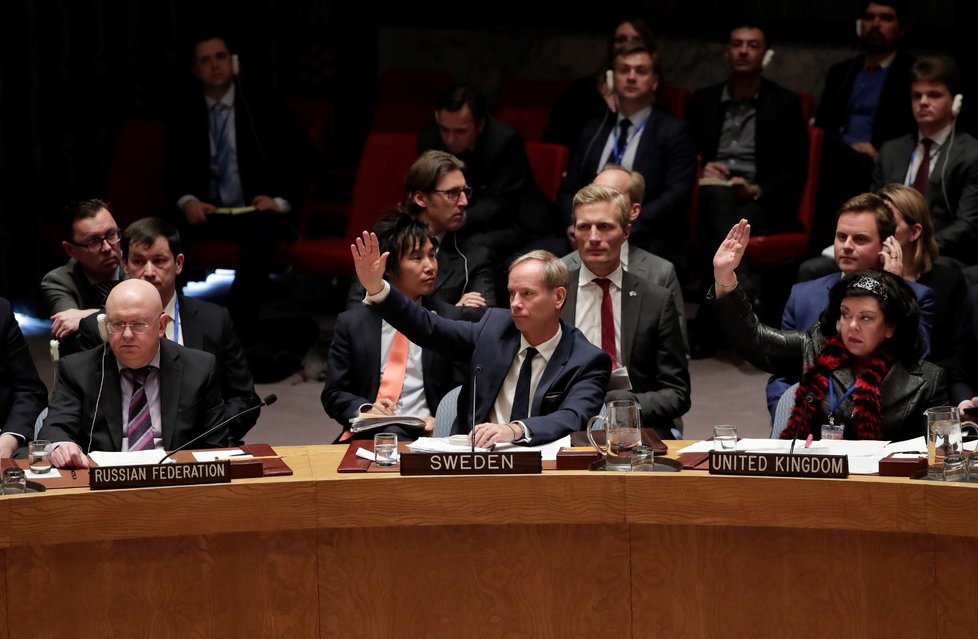 V Radě bezpečnosti OSN neprošel návrh americké rezoluce pro vyšetření nedávného útoku chemickými zbraněmi v syrském městě Dúmá, návrh vetovalo Rusko.