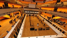 Kongresové centrum odhalilo, jak probíhají přípravy na jedno z jednání v rámci předsednictví v Radě EU. (29. 8. 2022)