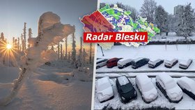 Udeří silné mrazy, varují meteorologové. Na jihu Čech napadne až 25 cm sněhu, sledujte Radar Blesku