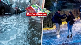 Zavřené silnice, nehody a zranění po pádech: Extrémní ledovka sevřela Česko. Sledujte radar Blesku