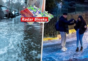 Varování před ledovkou. Sledujte radar Blesku