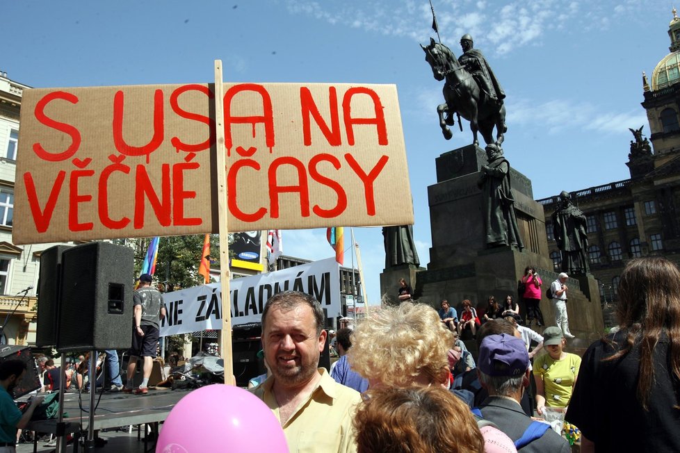 Protesty proti umístění amerického radaru v Česku