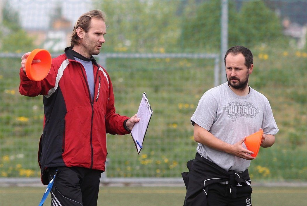 Radek Novák (vlevo) se dlouhodobě podílel na vedení třebíčského hokejového klubu